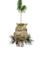 Brown Hanging Perched Owl Ornament