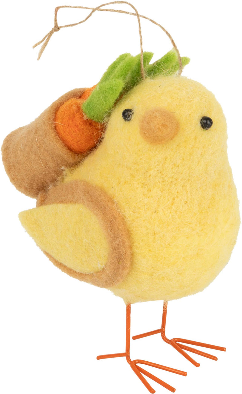 A13515:Felt chick TP/ornament carrying basket of carrots