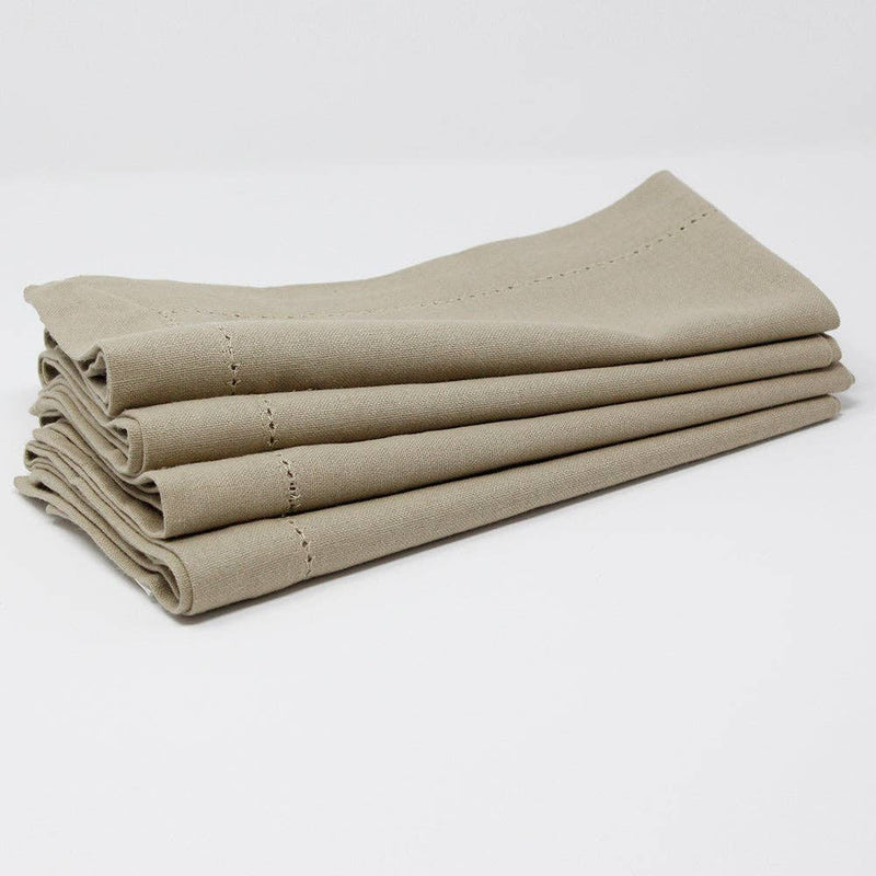 Hemstitch Napkins /Set of 4 Light Taupe