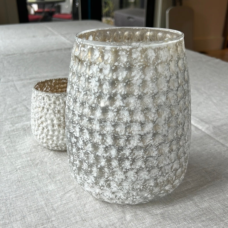 White Antique finished Vases